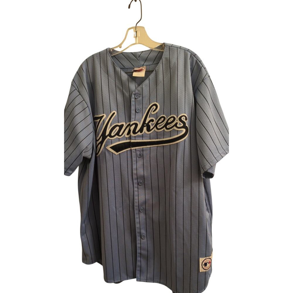 Vintage MLB New York Yankees Blue Baseball Jersey Top Majestic XXL